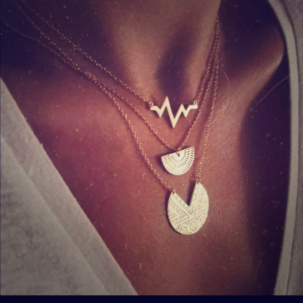 Gold necklace trio